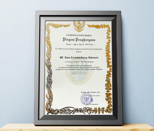 Platinum Award for Occupational Safety and Health (P2K3) from the Governor of West Java