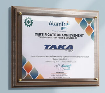 Zero accident award from PT Tanjung Power Indonesia 360x320